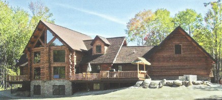 The Superior lodge with stone entry and dormers
