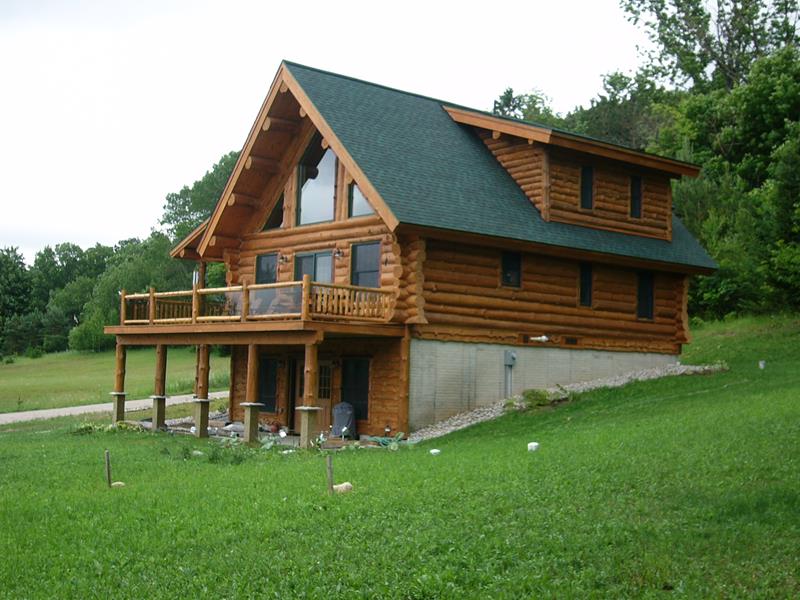 Gable end of the Crystal with the walkout lower level